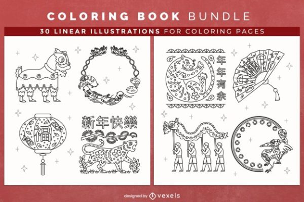 Chinese new year coloring book