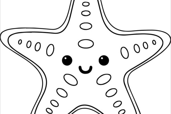 Starfish coloring book page